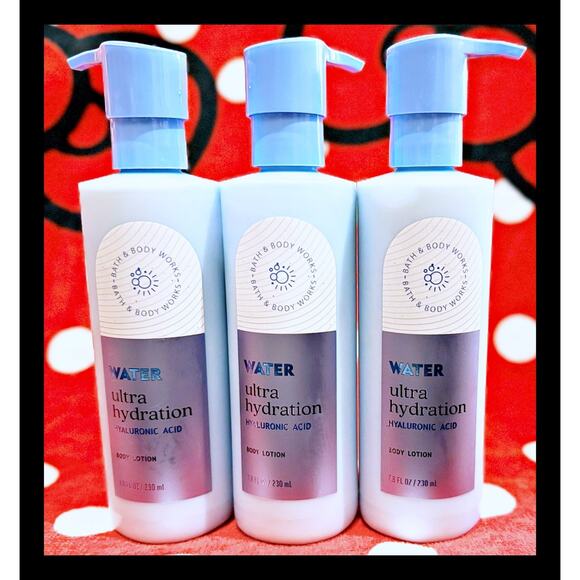 Bath & Body Works Water Ultra Hydration Hyaluronic Acid 7.8oz Body Lotion x3 - Picture 2 of 3